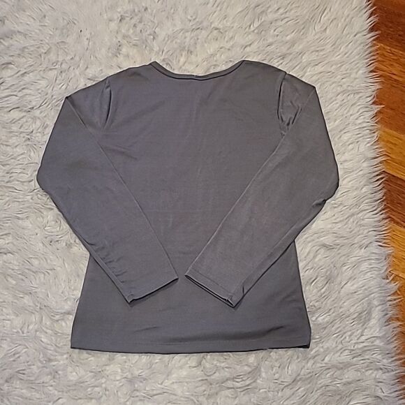 Tru fit gray polyester thermal long sleeve shirt size large - Picture 4 of 4